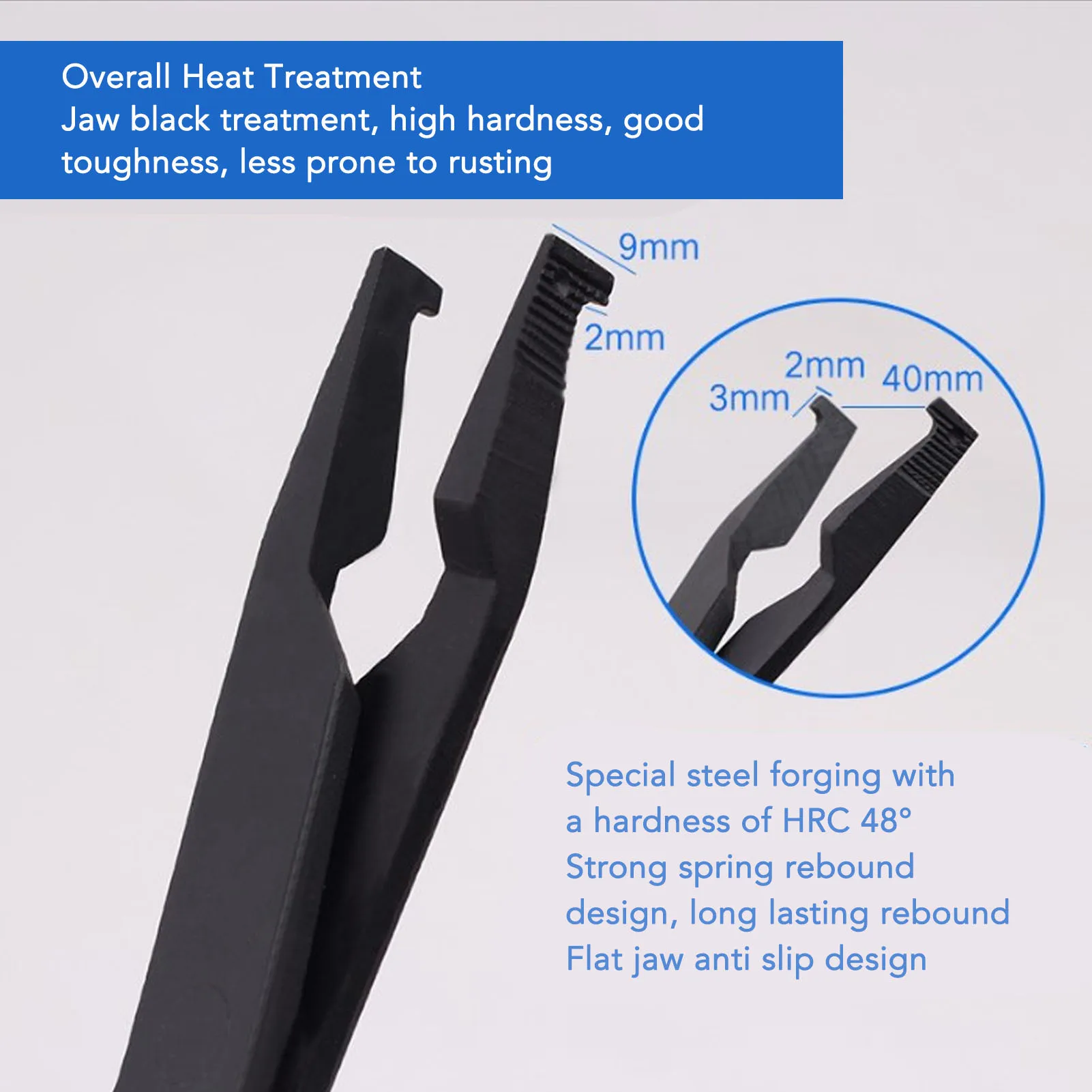 Ring Opening Pliers Snap Ring Pliers 40mm Opening 2mm Thickness High Carbon Steel Ergonomic Design Retaining Ring Pliers 3