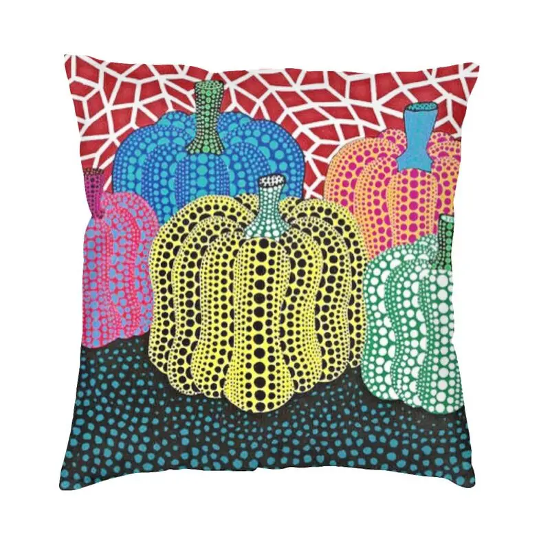 

Yayoi Kusama Pumpkins Cushion Covers Abstract Art Soft Luxury Throw Pillow Case for Sofa