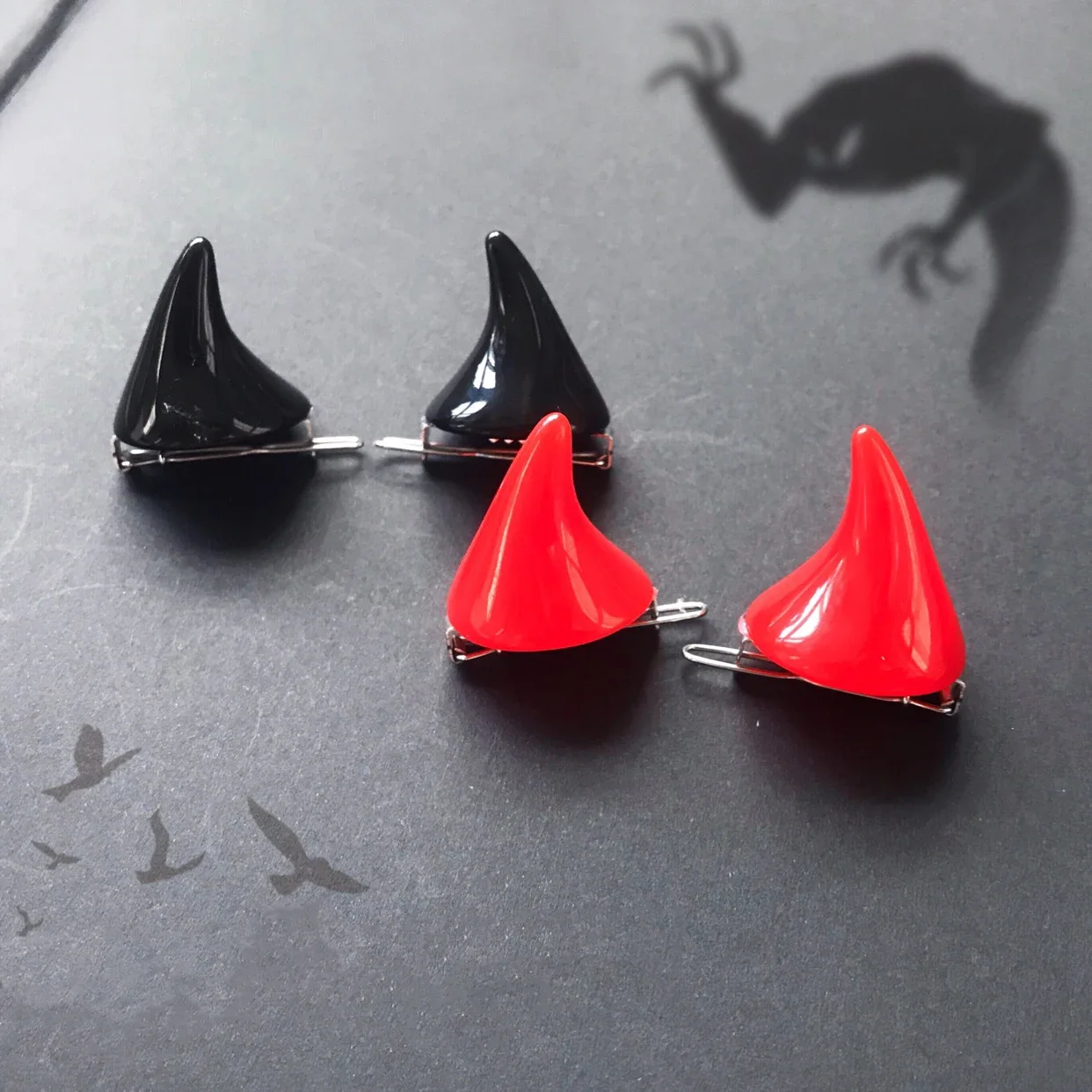 Demon OX Horn Hairpins Luminous Party Cosplay Costume Pin Hair Accessories Hairclip 1 Pair for hair clips,hair accessories