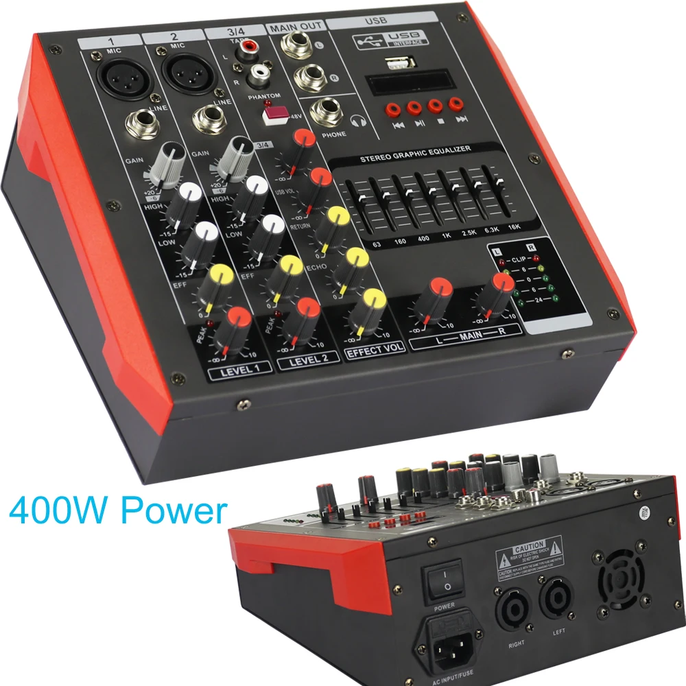 Super L4 4 Channel DJ Mixer, 800W