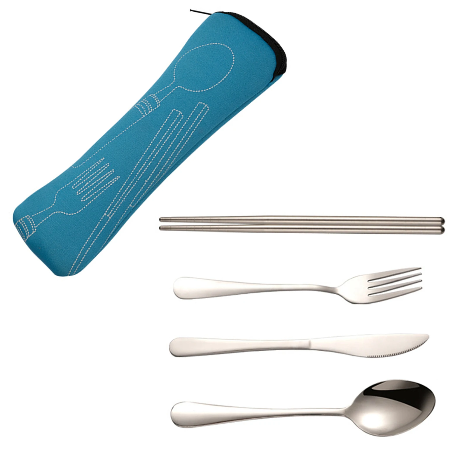 Portable Stainless Steel Flatware Cutlery Set With Case Reusable For Lunch Box Workplace western style cutlery set picnic cutlery set stainless steel cutlery set camping cutlery set wooden cutlery set