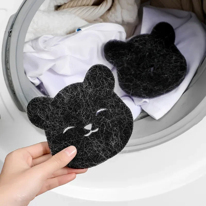 2Pcs Reusable Pet Hair Remover Clothes Sofa Cleaning Sponge Bear Shape
