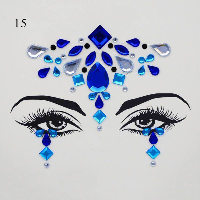 Crystal Tattoo Sticker Drill Stickers Eyes Sticker Party Face Stickers Face Decoration Diamond Masquerade Temporary Tattoo