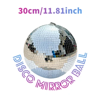 Thrisdar 10/20/30CM Mirror Glass Ball Reflective Disco DJ Silver Ball 1