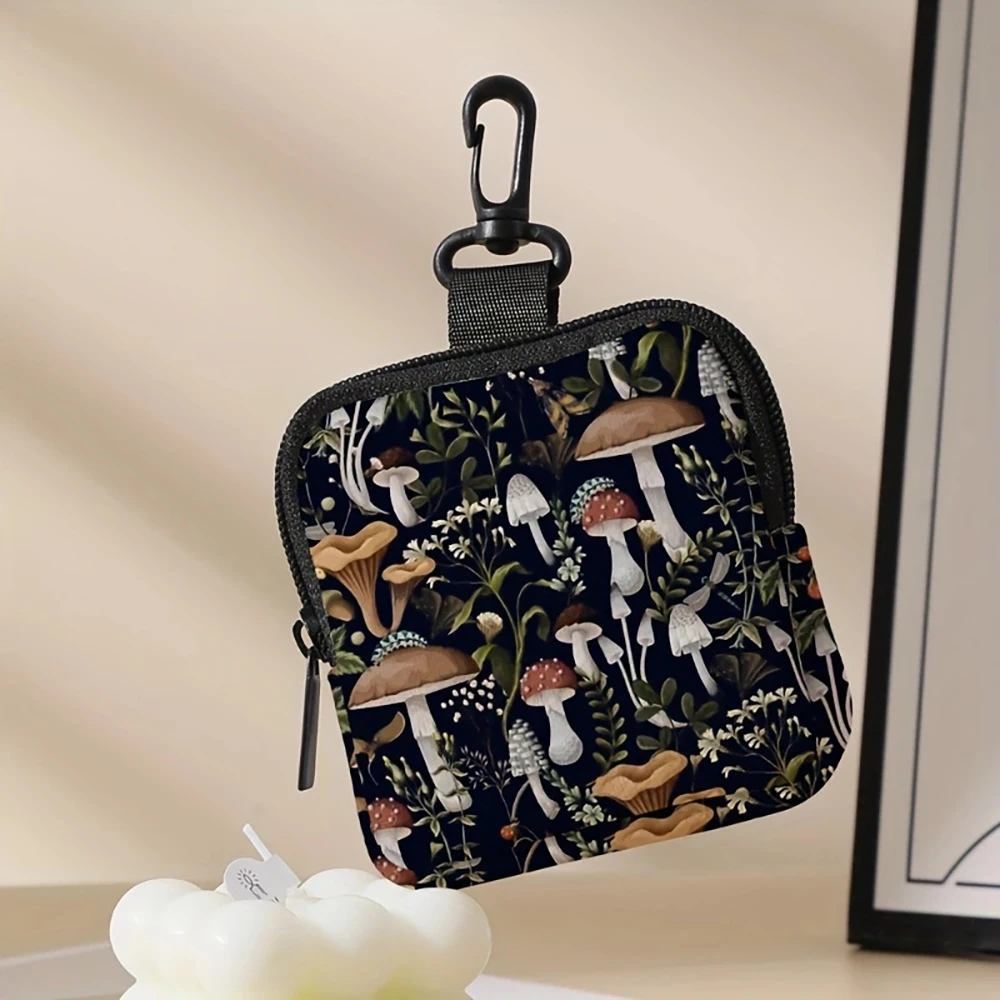 1pc， Ideal choice for mushroom patterned large capacity coin wallets, digital printed coin wallets, storage bags, and gifts