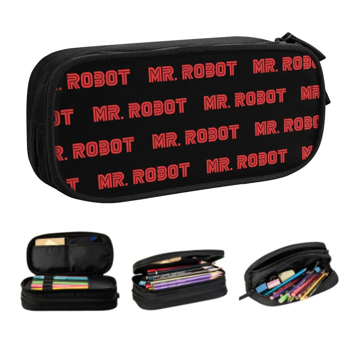 

Mr Robot Logo корейское платье-Карандаш Чехол Girl Boy, большое хранилище, Hacker сумка для карандашей пакет, канцелярские товары для студентов