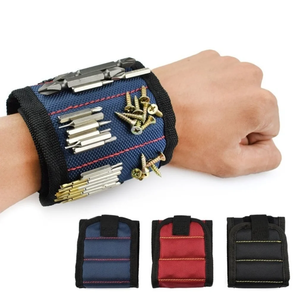 Knitting Tool Organizer Magnetic Wristband with Strong Magnets for Holding Screws Nails Drill Bits Tool Bag For Auto Repair Knitting Storage