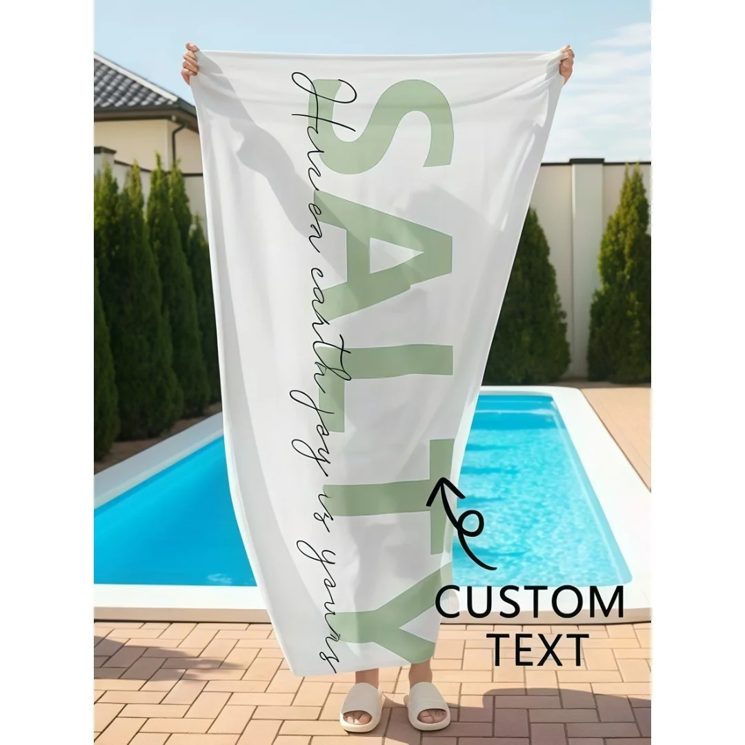 1pc Custom Bride And Bridesmaid Beach Towels Plush, Microfiber Terry Cloth Bride Tribe Bach Towels 2