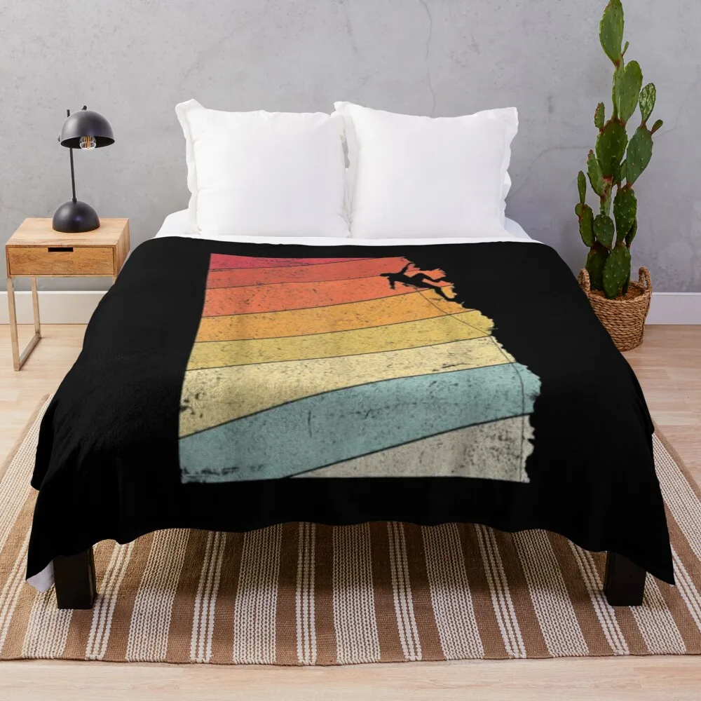 

Vintage Retro Rock Climber Throw Blanket For Sofa Custom Blanket