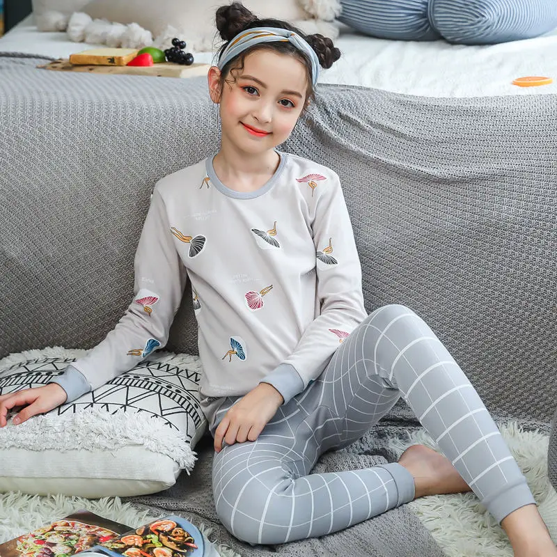 New Teenage Pajamas Cotton Clothes Sets Winter Animal Children's Pyjamas Set for Kids 10 12 14 16 18 Years Boys Girls Sleepwear pajama sets button up	 Sleepwear & Robes