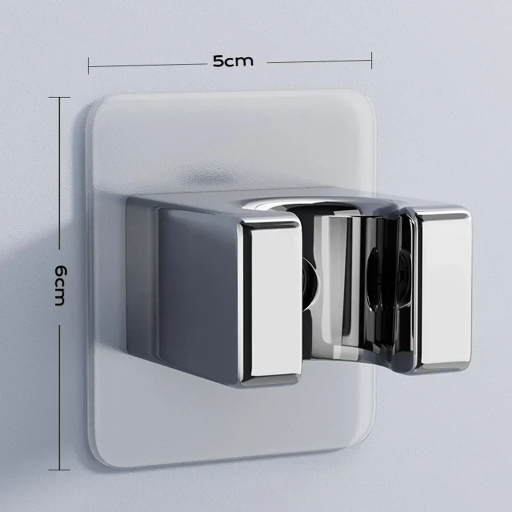 Adjustable Shower Holder Polished Handheld Shower Head Holder Punch-Free Bathroom Wall Mount Bracket Fixing Accessories