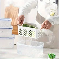 Couvercle de cuisine pour réfrigérateur, aliments frais congelés, boîte de conservation scellée, vidange de fruits et légumes, boîte de rangement en plastique 6