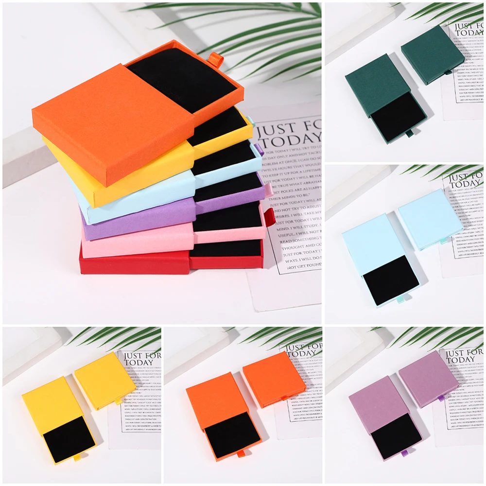 Creative Solid Color Thick Paper Drawer Jewelry Packaging Box Greeting Card Necklace Bracelet Gift Package Paper Box