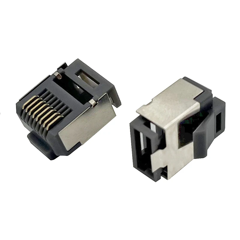 10PCS RJ45 8P8C 커넥터 짧은 본체 모듈러 플러그 네트워크 케이블용 특수 남성형 차폐 쉘 포함
