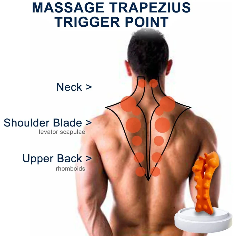 Se455ab3fb3d049648151c79657d25419v Cervical Traction Device,Neck Stretcher Massager for Neck Pain,Shoulder Stretcher,Trigger Point Massager Tool,Neck Relief Device
