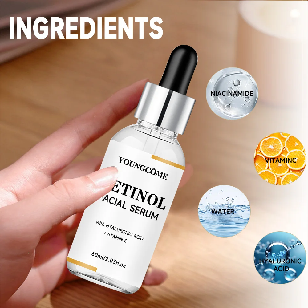 YOUNGCOME RETINOL FACIAL SERUM Vitamin CHyaluronic Acid Retinol Serum for Face Firms Tightens Serum Brightening Hydrating Face 5