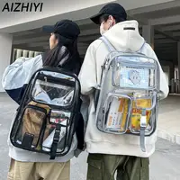 Clear Backpack for School Heavy Duty PVC Transparent Bookbag School Bag for Girls Teens Stadium Approved See Through Backpack 1
