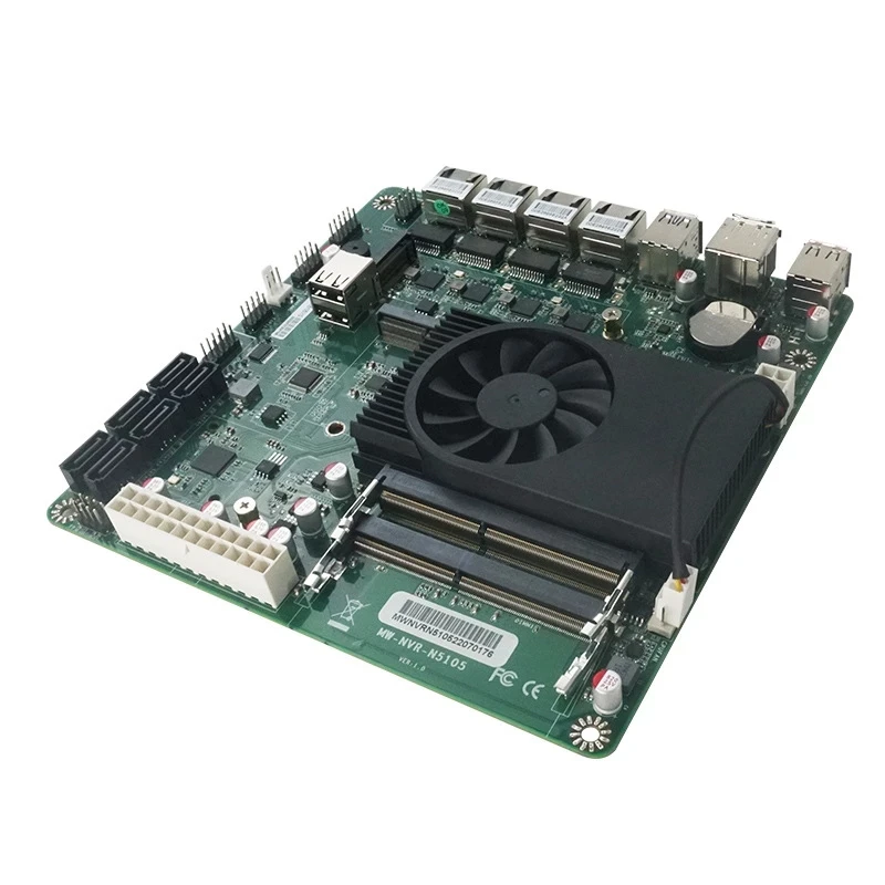 Topton N5105 NAS MOBO Mini ITX Industrial Motherboard 17x17CM Soft Routing Intel i226-V B3 2.5Gbps 4*LAN 2*M.2 NVMe 6*SATA3.0 3