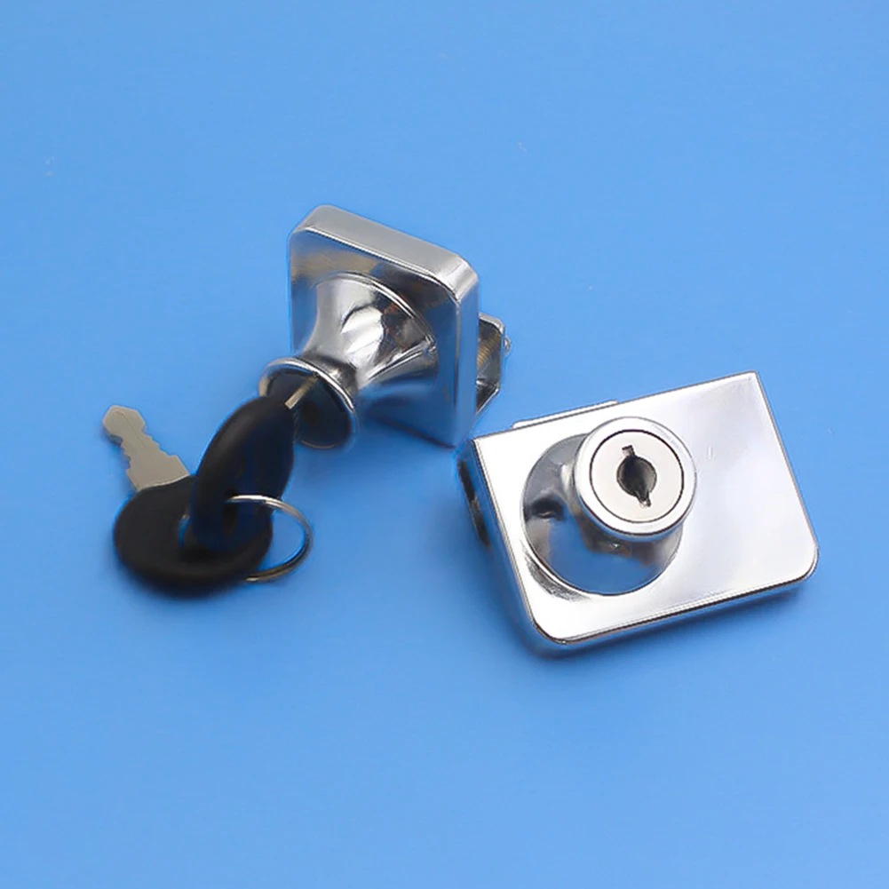 Single Double Open Glass Lock Zinc Alloy Showcase Cabinet Door Cylinder Sliding Glass Push Door Locks For Furniture Hardware cabinet door lock
