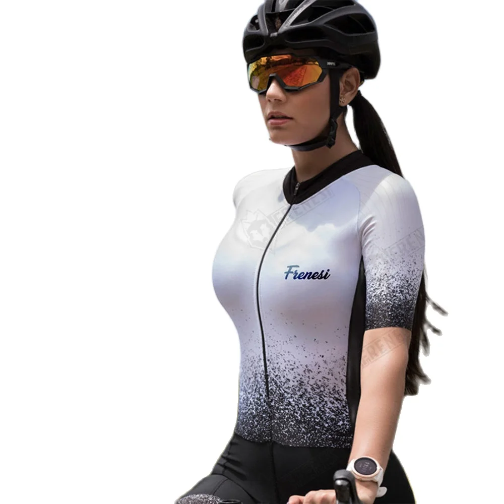 

Frenesi Women's Short Sleeve Bike Clothing Ropa Ciclismo Road Bicycling Shirt Quick-Drying Uniform Breathable Cycling Jumpsuit