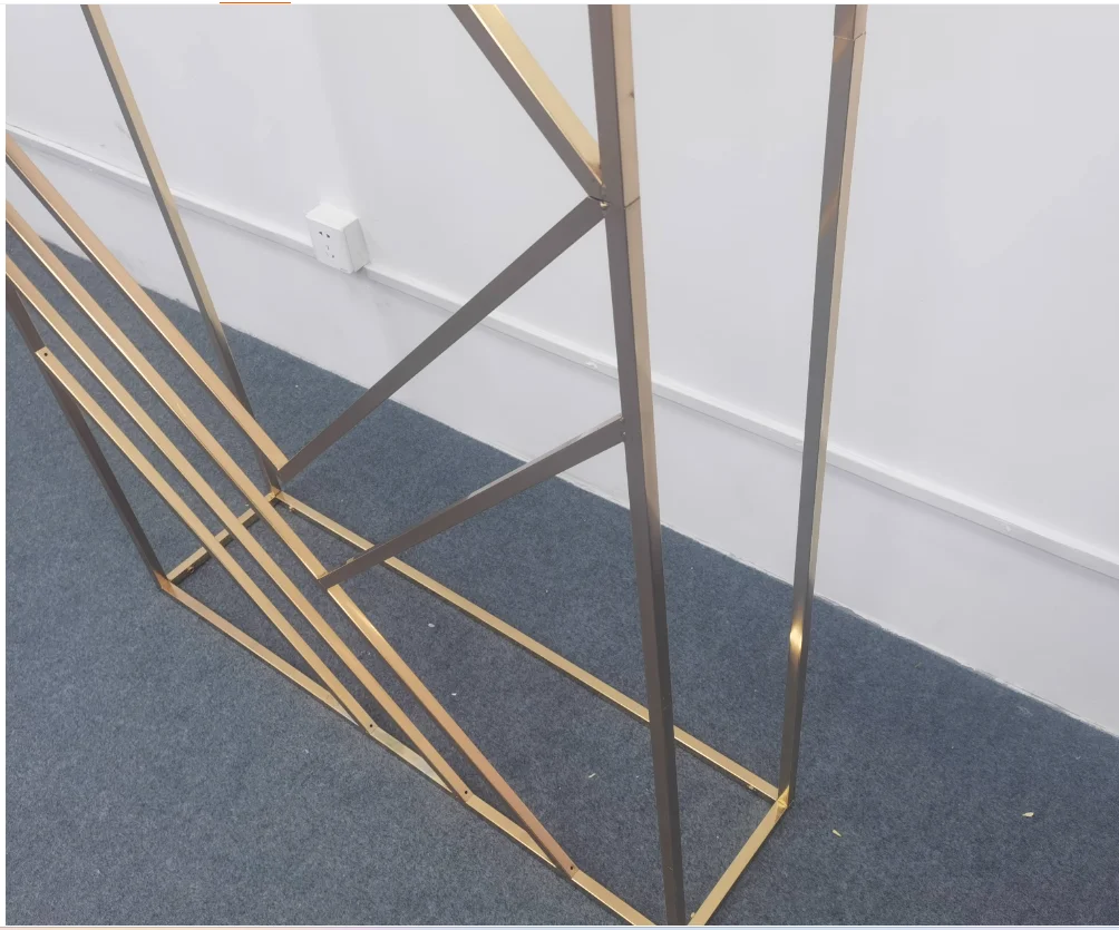 2M Golden Sparkling Flower Stand, Supporting Romantic Scenery for Wedding Parties
