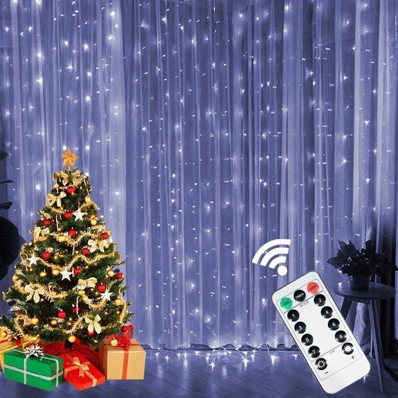Description Picture 2 of item6/4/3M Curtain Garland Led String Lights Festival Christmas Decoration USB Remote Control Holiday Light For Bedroom Home Outdoor