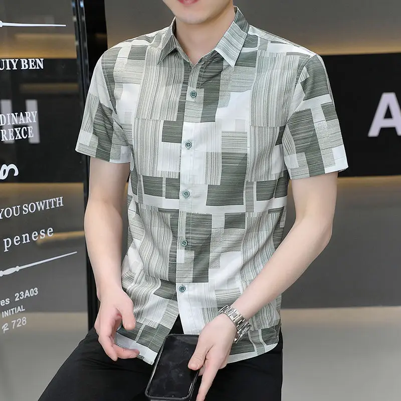 thumbnail image 1 of Ropa Floral Manga Corta Hombre Tops Gráficos con Estampado Camisas y Blusas para Hombre Estampado Casual Diseñador Xxl Estilo Coreano SI, 1 of 5