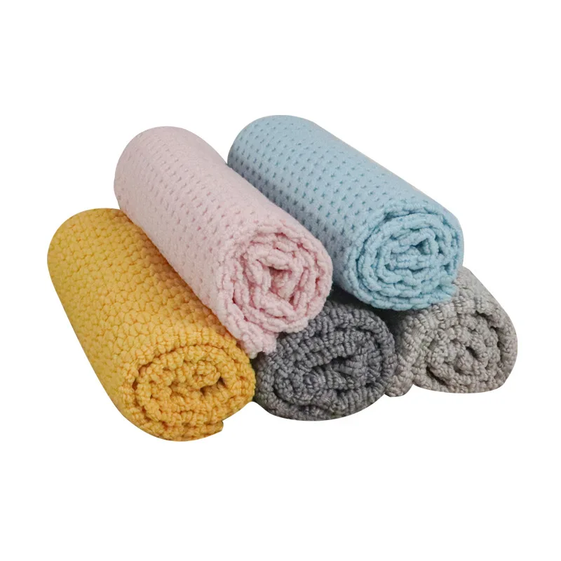 

2/5pcs Microfiber DishCloth Non-stick Oil Absorbent Towel for Kitchen Multifunction Household Bathroom Towels Kitchen Supplies
