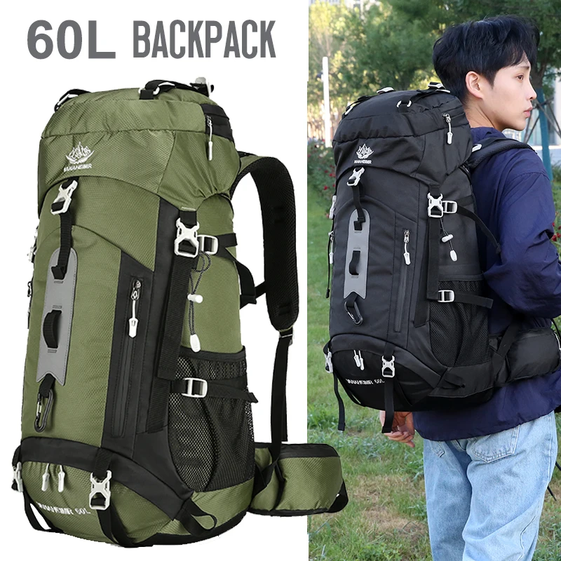 

60L Hiking Backpack Men Women Outdoor Waterproof Climbing Travel Large Capacity Bags Mountaineering Trekking Camping Bag 2297