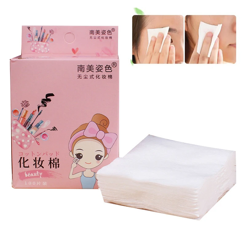 

100Pcs/pack Soft Disposable Makeup Remover Pads Cleansing Makeup Cotton Wipes Cosmetic Cotton Pad Facial Cleansing Make Up Tools