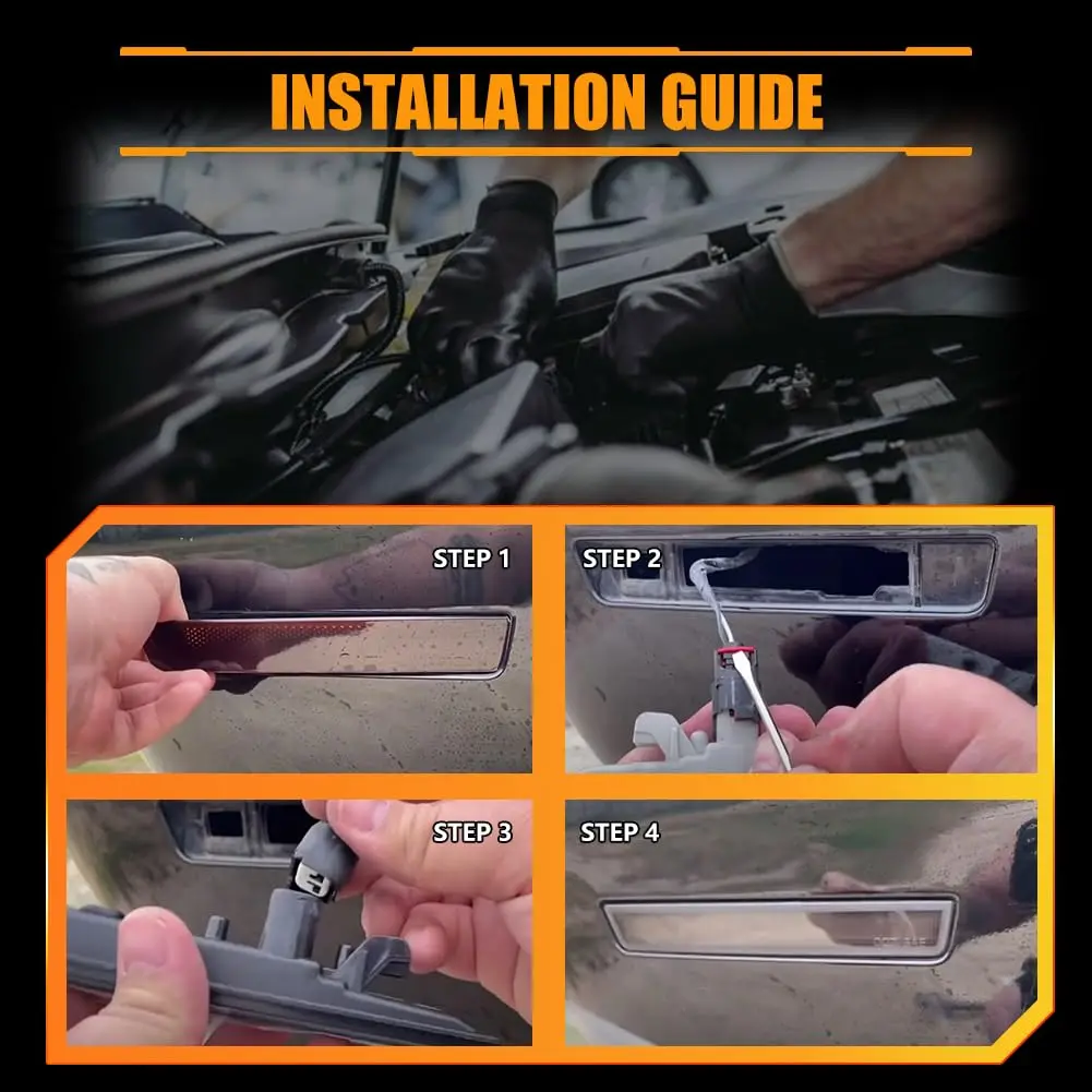 For Dodge Challenger 2015 2016 2017 2018 2019 2020 2021 2022 2023 Auto  Front Rear LED Side Marker Light Lamps - AliExpress