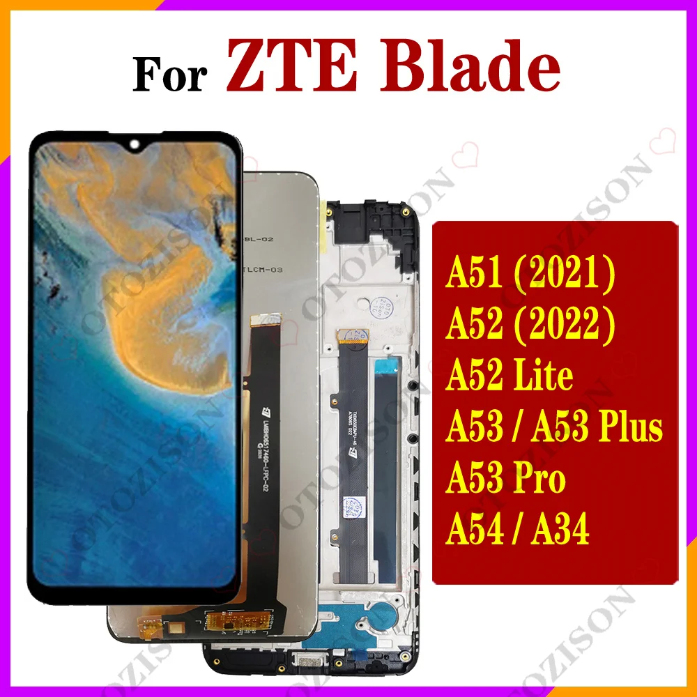 LCD With Frame For ZTE Blade A51 A52 2022 A53 Pro A54 A34 LCD A52