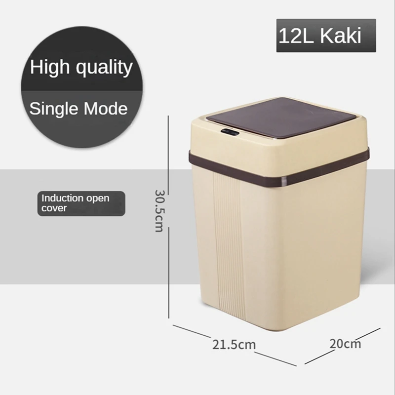 

12L Smart Sensor Can Garbage Bin For Office Kitchen Bathroom Toilet Trash Can Automatic Induction Waste Bins With Lid