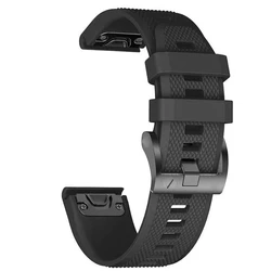Silicone Quick Release Smartwatch Strap - Versatile Replacement Wristband - 26mm Fenix 7X (Black)
