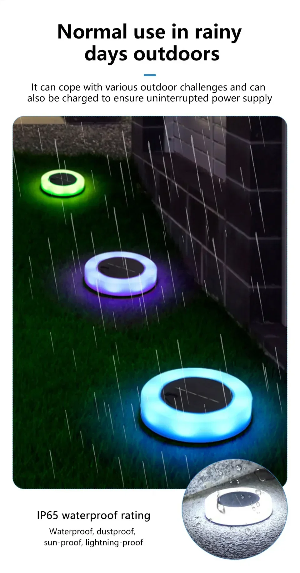 Description Picture 3 of item4pcs Outdoor Solar Lights LED Lawn Yard Decoration Night Light Outdoor Waterproof Landscape Garden Courtyard Villa Buried Light