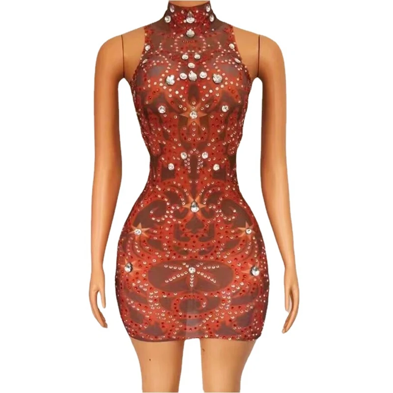 

Блестящее летнее короткое платье без рукавов со стразами, женское платье для вечевечерние НКИ, свадьбы, дня рождения, одежда для выступления певицы, шоу, сцены