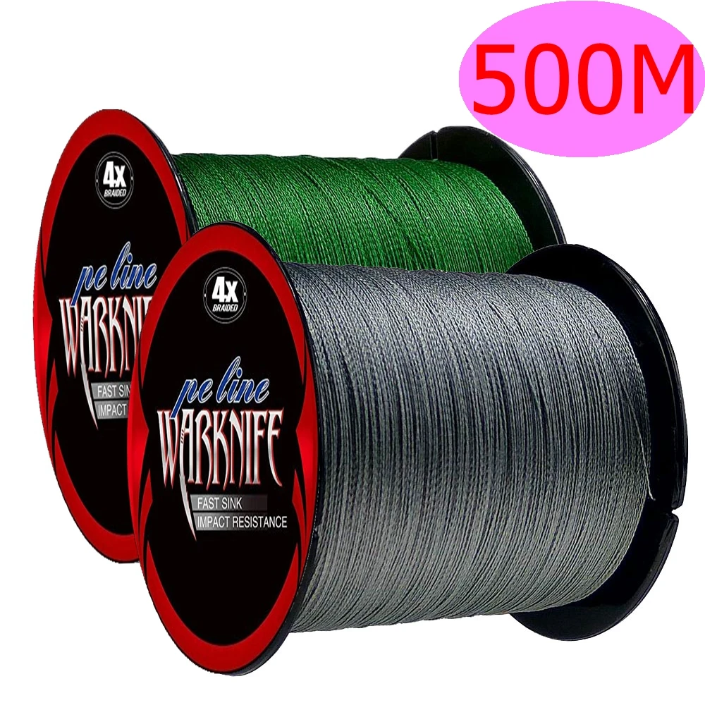 Warknife 500M Brand Line Japan Multifilament 100% PE Braided Fishing Line 6LB to 100LB 13 Colors carp fishing 2
