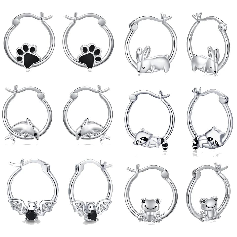 925 Sterline D'argento Cerchio Orecchini Oro Rosa Placcato - Foto 4