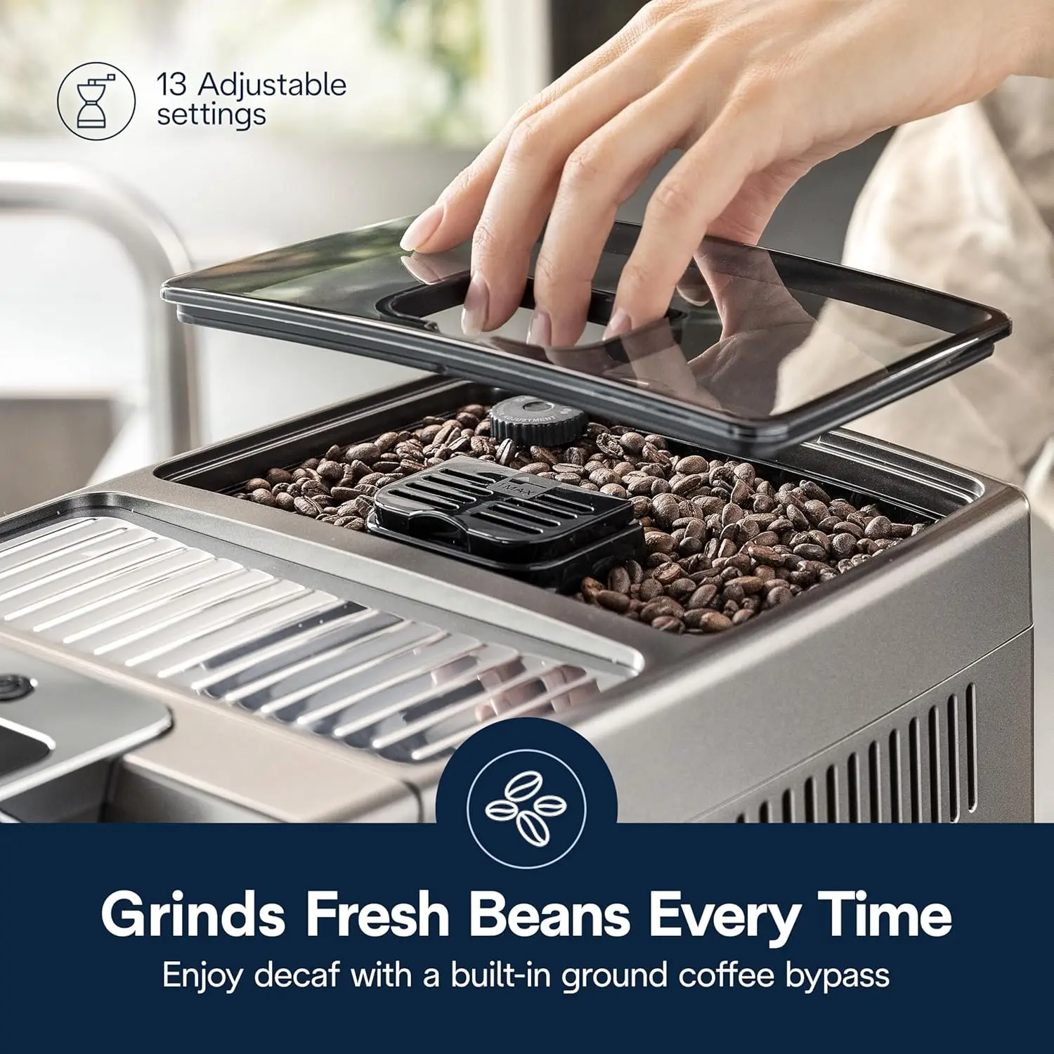 Connected Espresso & Coffee Machine with Automatic Milk Frother, One Touch Latte, Cappuccino, Color Touch Display, ECAM37095TI 5
