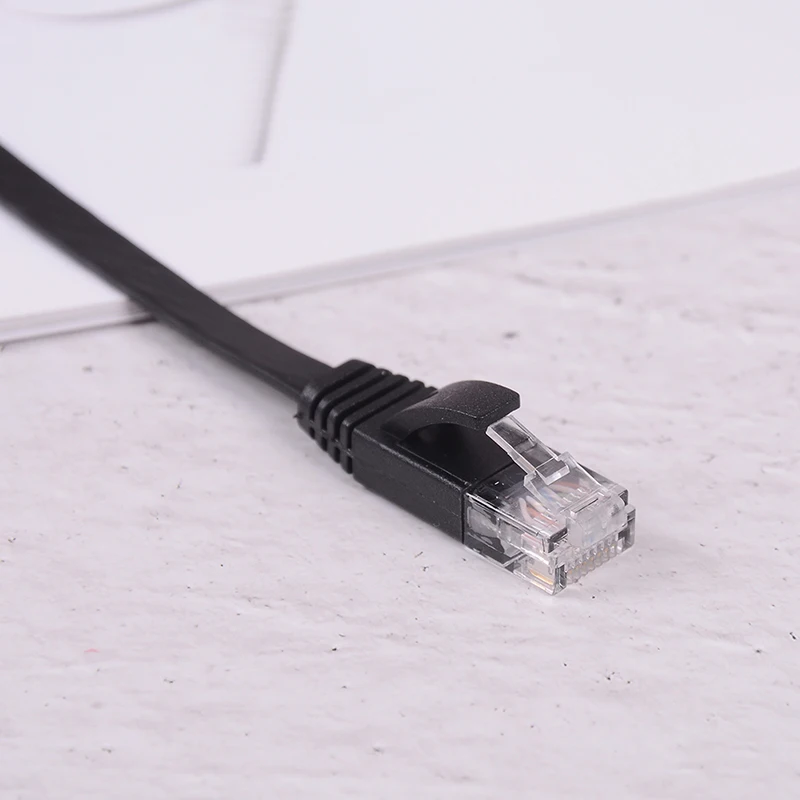 검정색 10인치(25cm) RJ45 이더넷 케이블 Cat6 네트워크 패치 코드 초박형 플랫 인터넷 와이어 카테고리 6