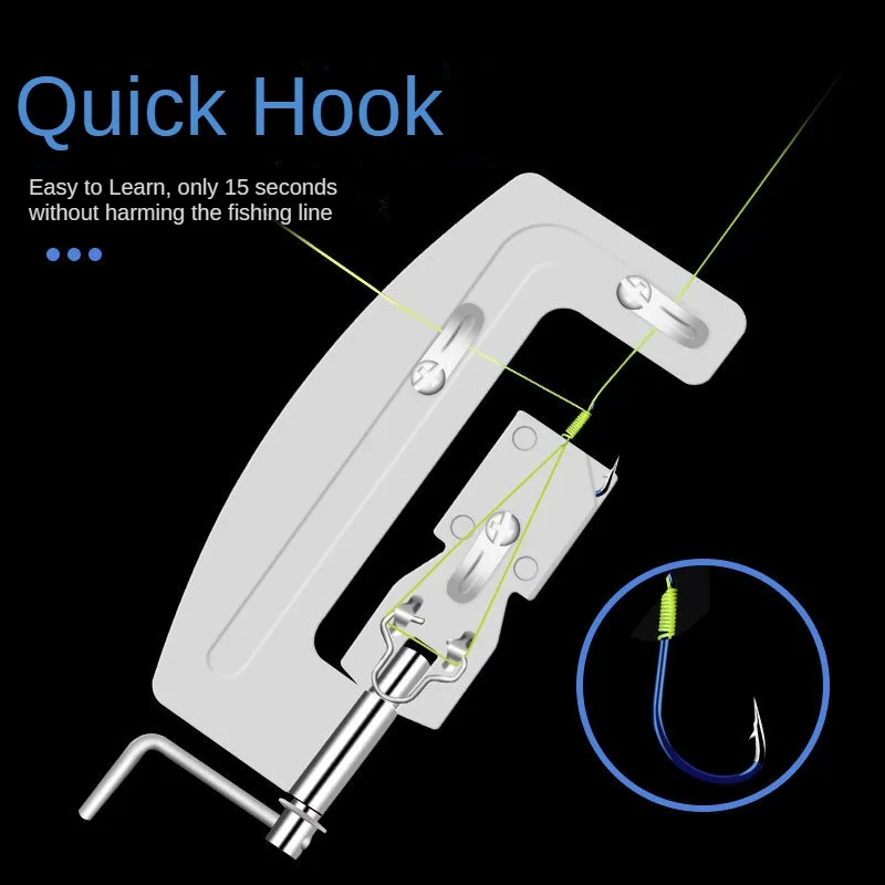 Clamp On EEEKit Fishing Hook Knot Tying Tool - Aluminum Alloy Knotter & Hook Eye Cleaner Fishing Knots Book Clamp On EEEKit Fishing Hook Knot Tying Tool - Aluminum Alloy Knotter & Hook Eye Cleaner Fishing Knots Book