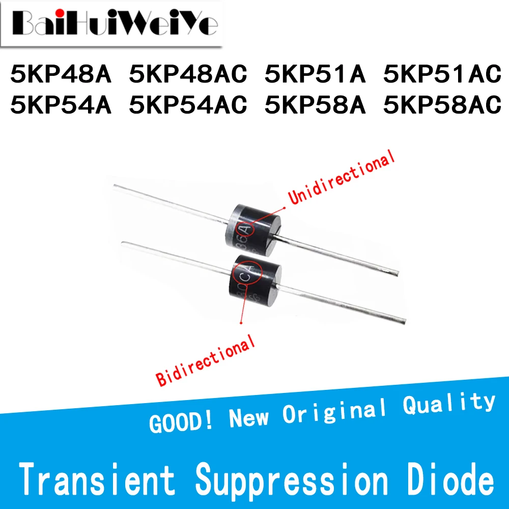 

5PCS 5000W Transient Suppression Diode TVS Diode 5KP48A 5KP48CA 5KP51A 5KP51CA 5KP54A 5KP54CA 5KP58A 5KP58CA R-6 New