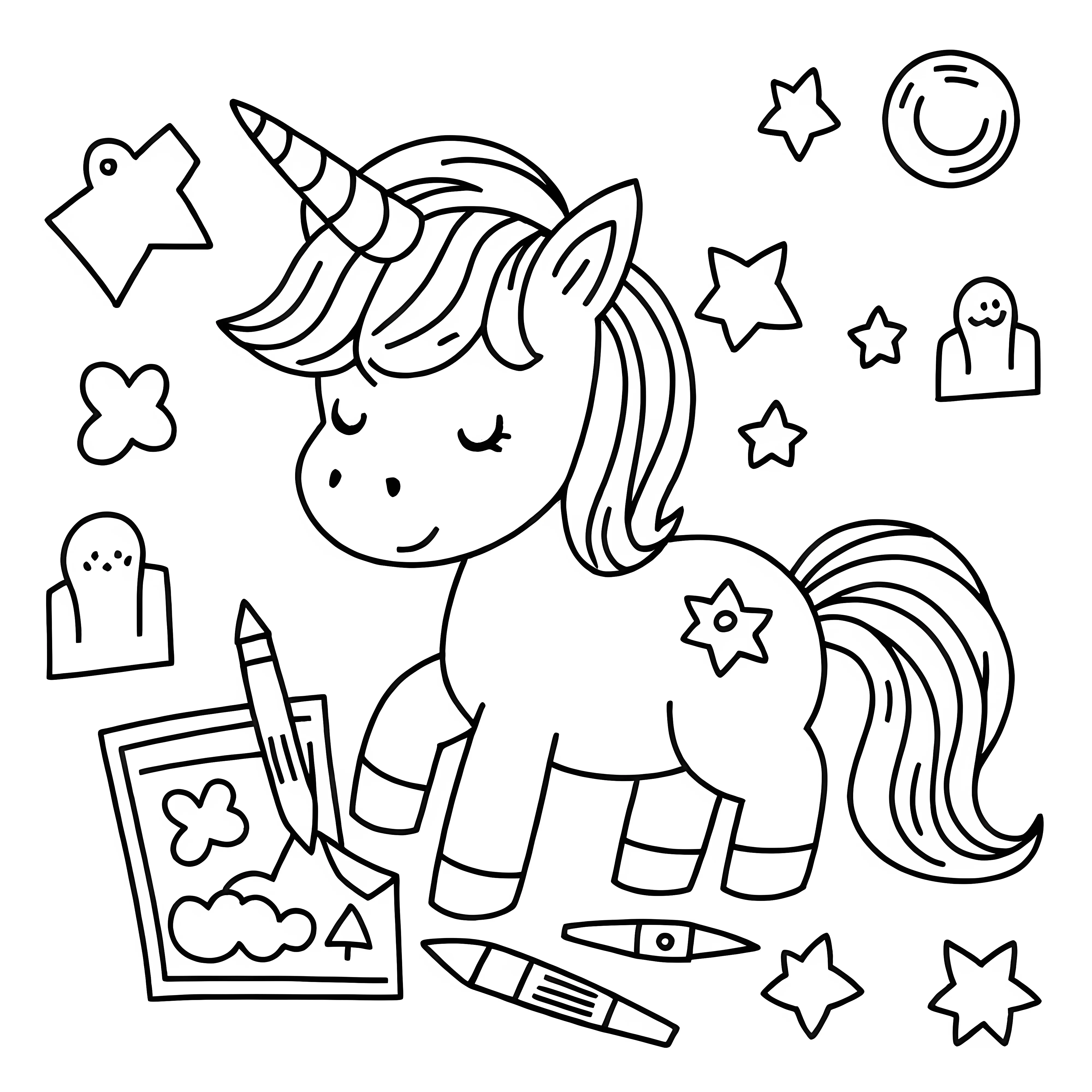 Einhorn-Malbuch für Erwachsene – hochwertige dicke Seiten mit bezaubernden Einhörnern und verspielten Ponys – Detail 2