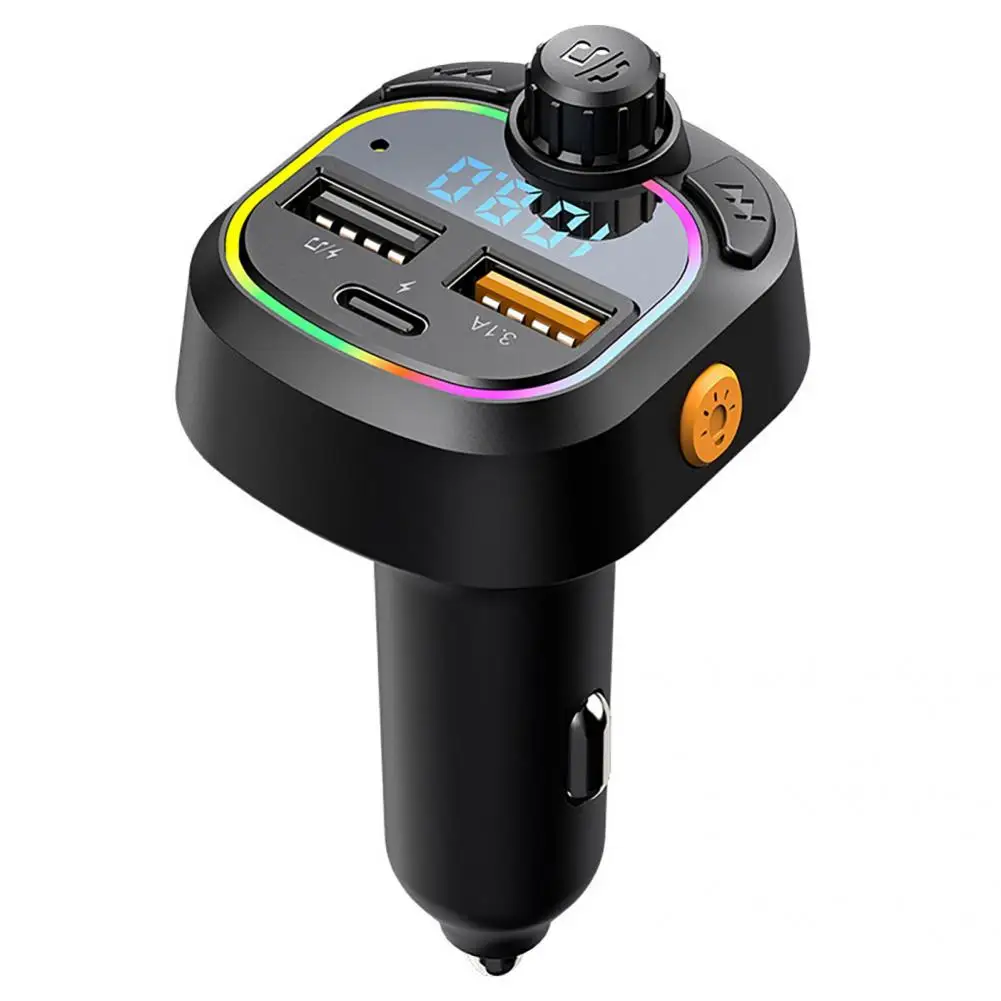Car Charger Adapter Practical Quick Charge Car Charger Adapter RGB Lighting Power Supply Car Charger