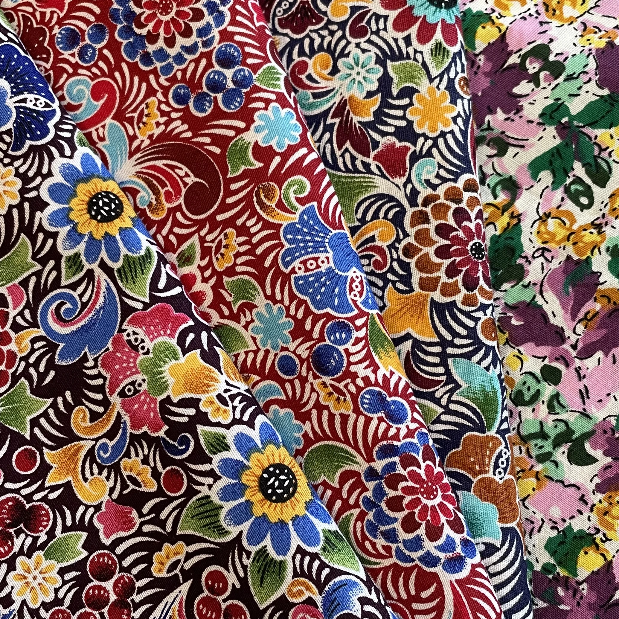 retro floral 40s tissun liberty cotton fabric for kids baby sewing cloth dresses skirt diy handmade designer0 5meter 2021 Retro Ethnic Style 100% Cotton Poplin 40S Tissun Liberty Fabric For Kids Baby Sewing Cloth Dresses Skirt DIY Handmade Patchwork