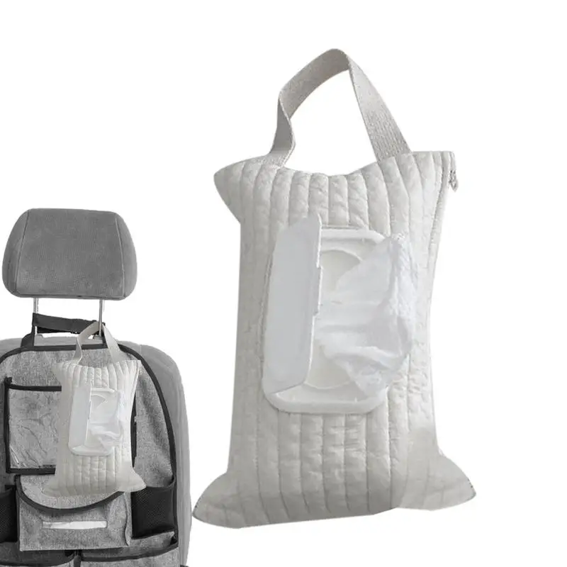 거치대 젖은 물티슈 종이 보관 정리함 티슈 박스, 핸들 스트랩이 있는 거치대, 자동차 티슈 박스, 대용량 화장대 