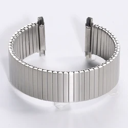 Adjustable Elastic Stainless Steel Watch Band Bracelet with Tool - M - length 140mm (Silver)