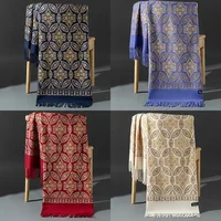 Thickened Woolen Tassel Scarf Ethnic Style Tourist Souvenir Women's Versatile Warmth Providing Embroidered Fringe Shawl