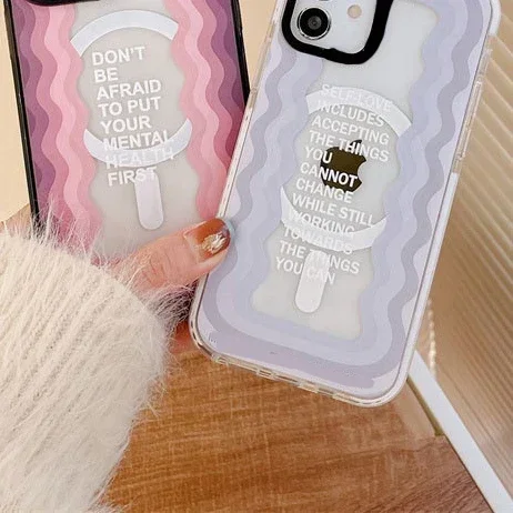 MagSafe Acrylic Wave Phone Case Cover for IPhone 11 12 13 14 15 Pro Max Case for IPhone 15 Pro Max