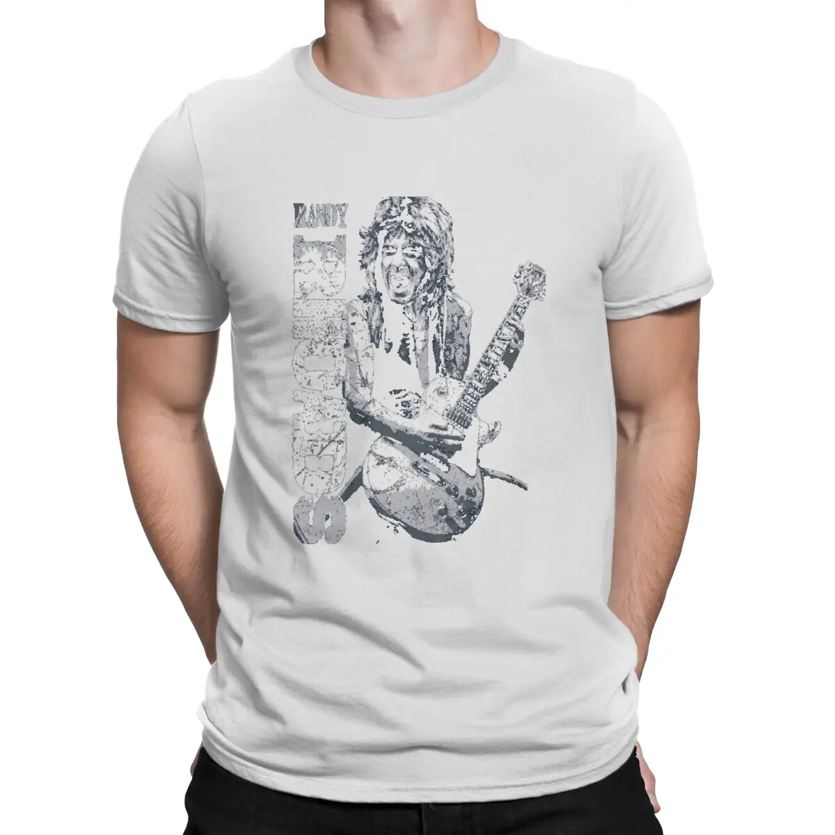 thumbnail image 1 of Camiseta nueva para hombre RANDY RHOADS, camiseta de cuello redondo, ropa de hip hop, regalo, ropa urbana, 1 of 7